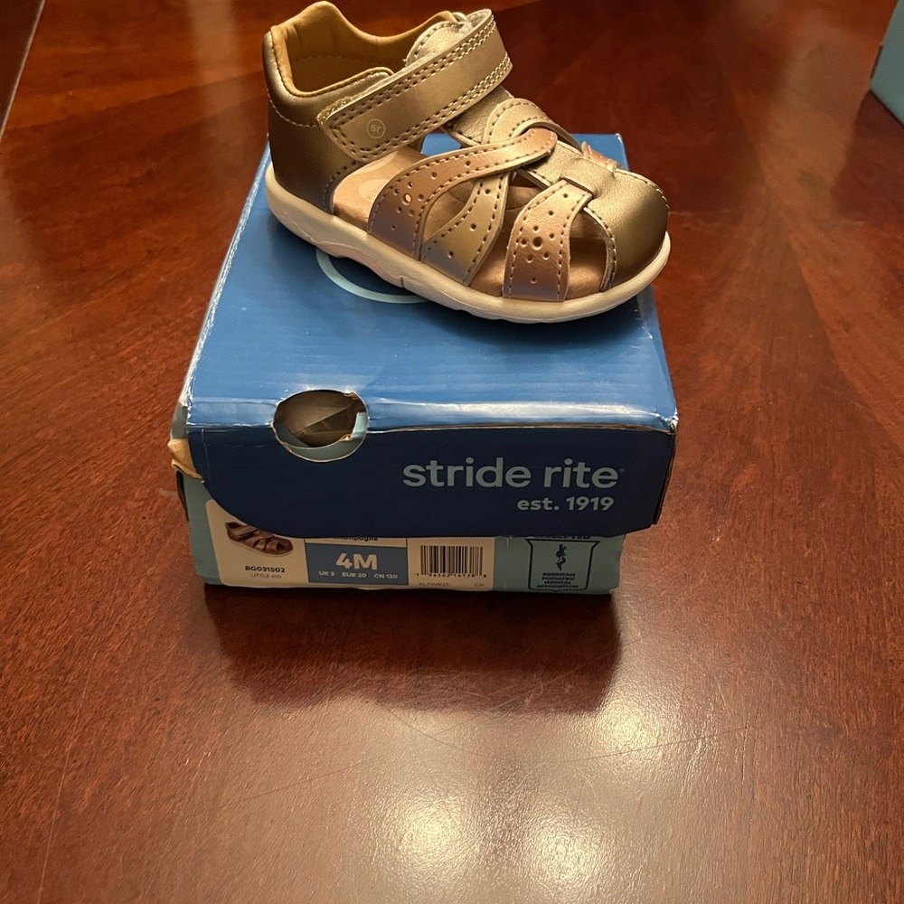 Stride Rite Metallic Gold Kids Sandals